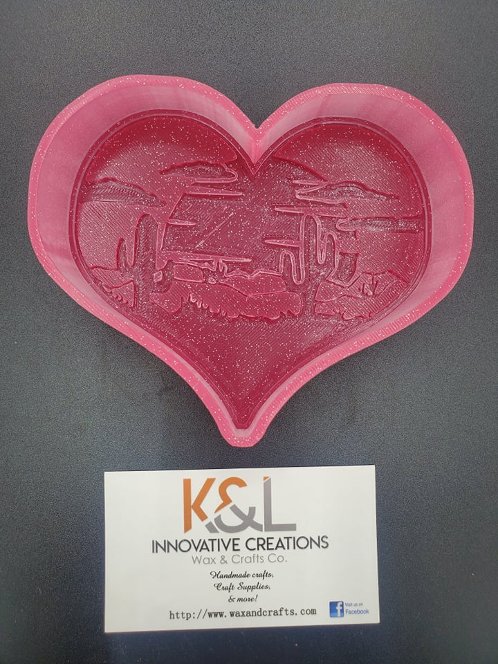 Desert Sunset Heart Freshie Mold