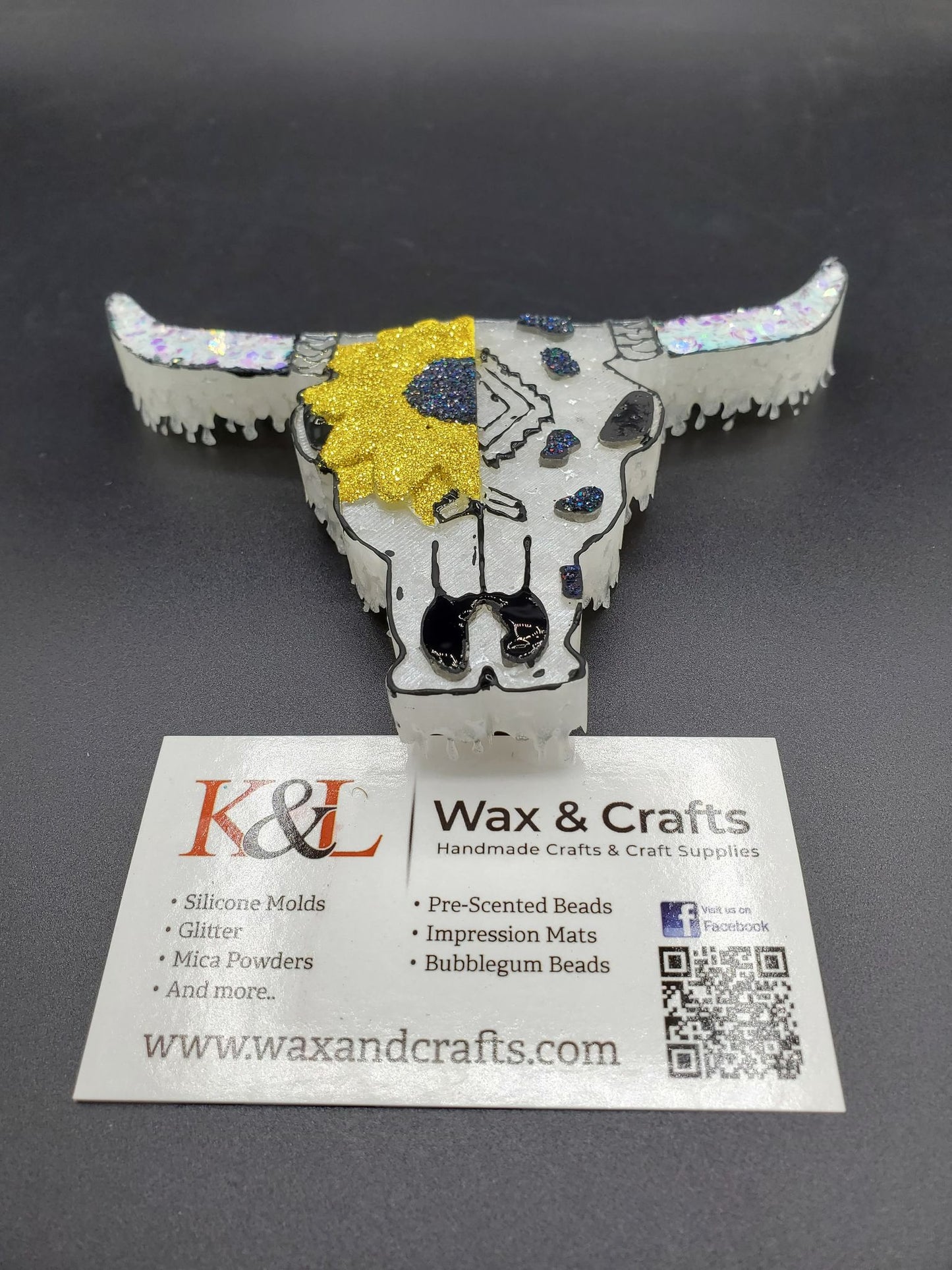 Sunflower Bull Skull Freshie Mold
