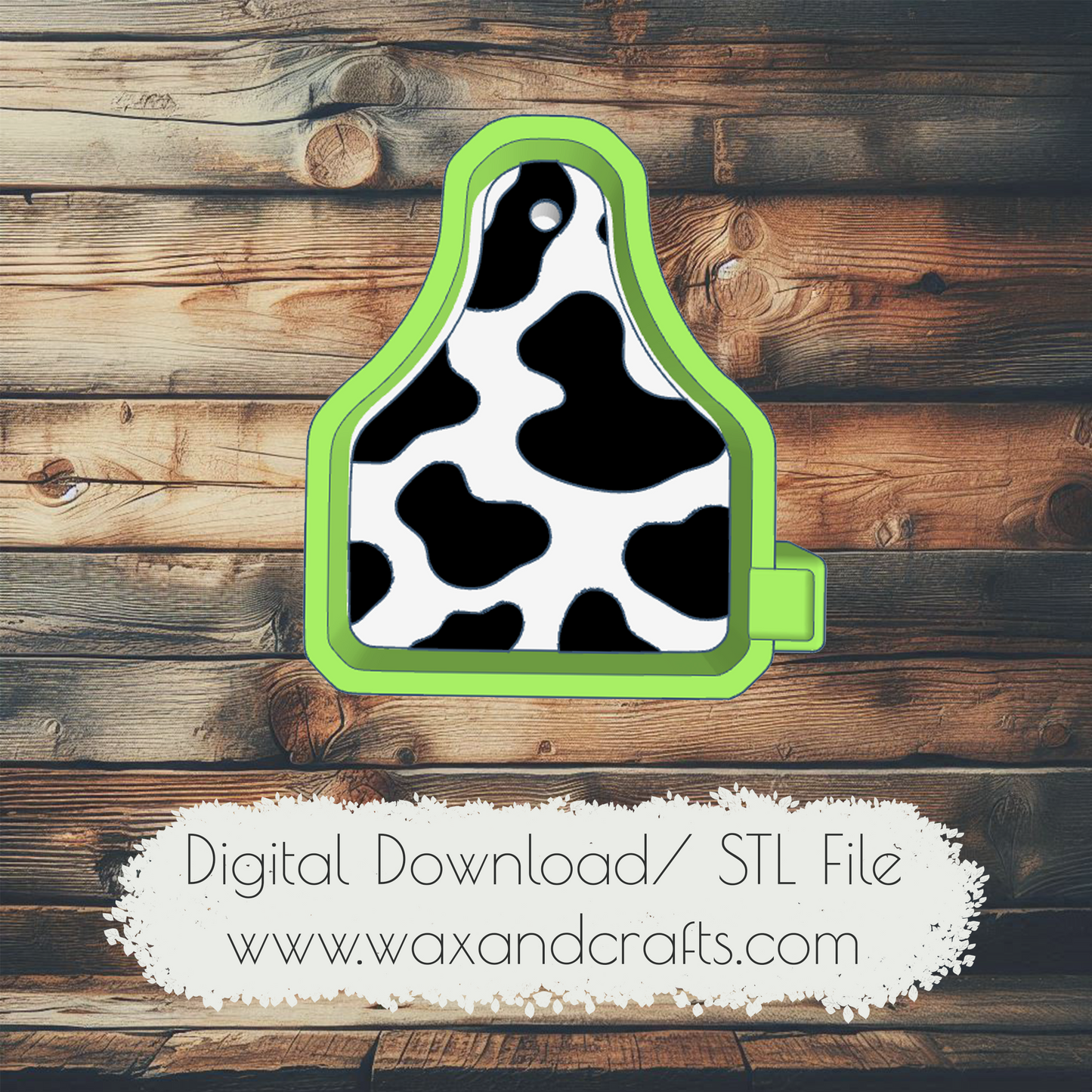 Cow Print Cow Tag (Mold Housing STL)