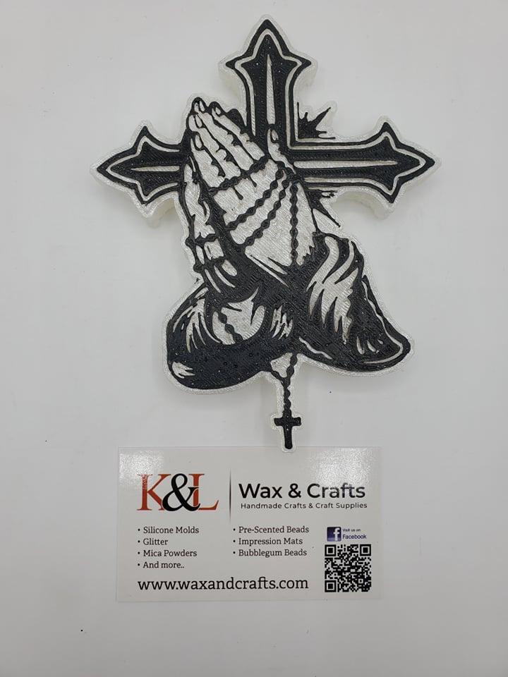 Praying Hands Cross Freshie Mold