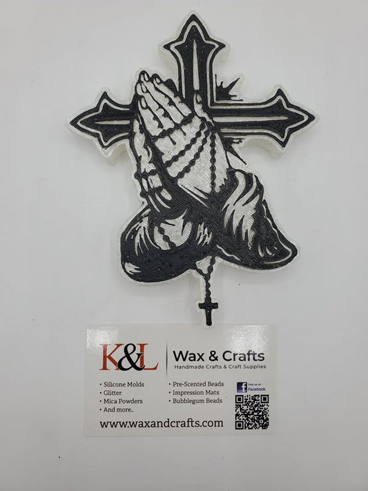 Praying Hands Cross Freshie Mold