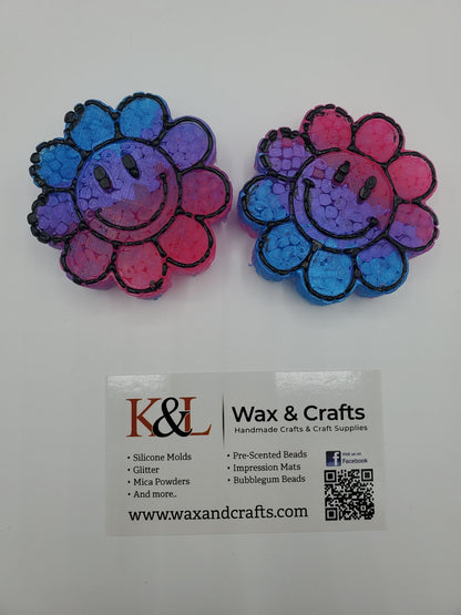 Smiley Flower Vent Clip Freshie Molds