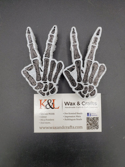 Skeleton Peace/Deuces Hand Vent Clip Freshie Molds